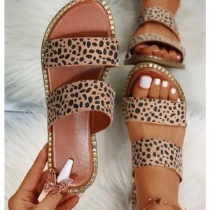 BRAND NEW leopard print sandals